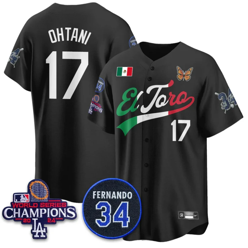 Shohei Ohtani Jersey #17 Dodgers Mexican El Toro For 34 Stitched Black by My Store