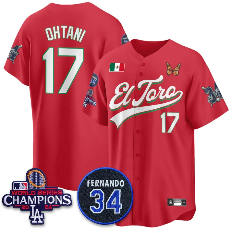Shohei Ohtani Jersey #17 Dodgers Mexican El Toro For 34 Stitched Red by My Store