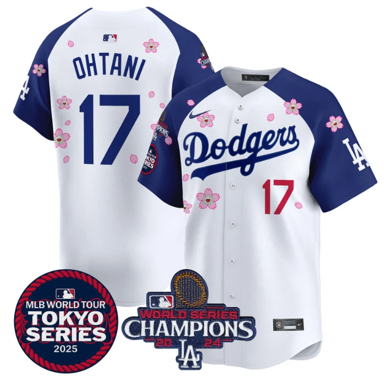 Shohei Ohtani Jersey #17 Dodgers Tokyo Series 2025 World Series Champions Patch Alternate by My Store