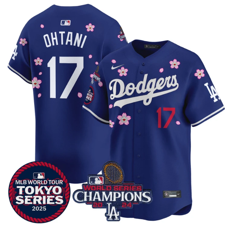 Shohei Ohtani Jersey #17 Dodgers Tokyo Series 2025 World Series Champions Patch Royal by My Store