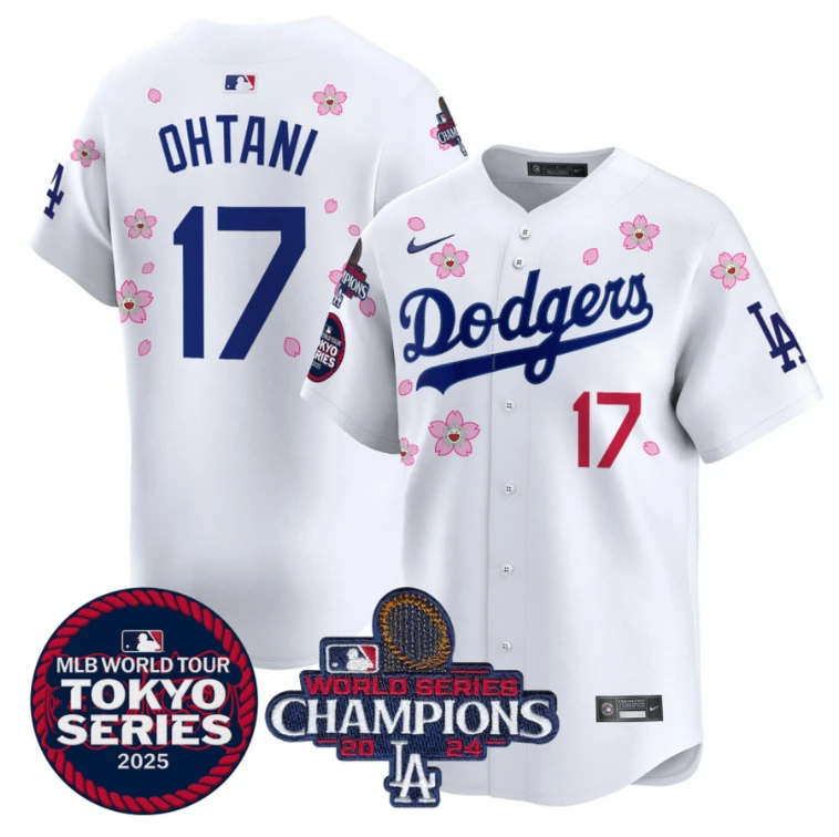 Shohei Ohtani Jersey #17 Dodgers Tokyo Series 2025 World Series Champions Patch White by My Store