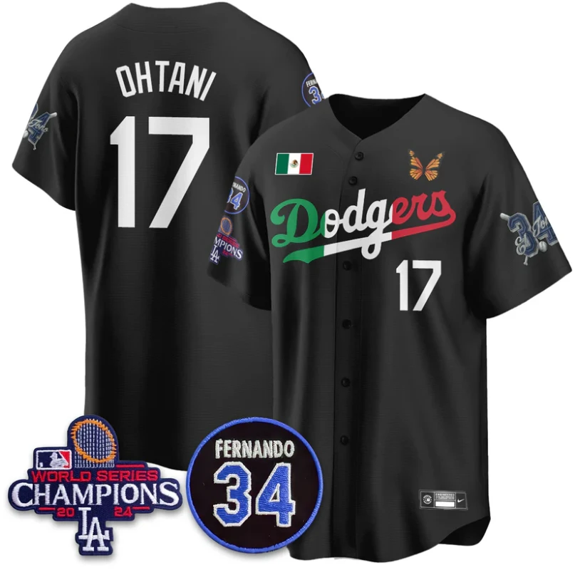 Shohei Ohtani Jersey #17 Los Angeles Dodgers Mexican For 34 Stitched Black by My Store