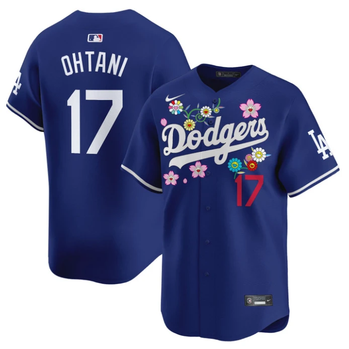 Shohei Ohtani (Kanji) Jersey #17 Dodgers x Takashi Murakami 2025 Vapor Stitched Royal by My Store