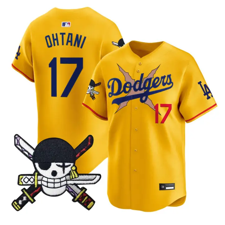 Shohei Ohtani Jersey #17 Dodgers One Piece Zoro Patch Premier Stitched by My Store