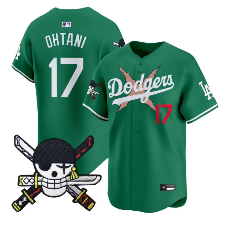 Shohei Ohtani Jersey #17 Dodgers One Piece Zoro Patch Premier Stitched by My Store