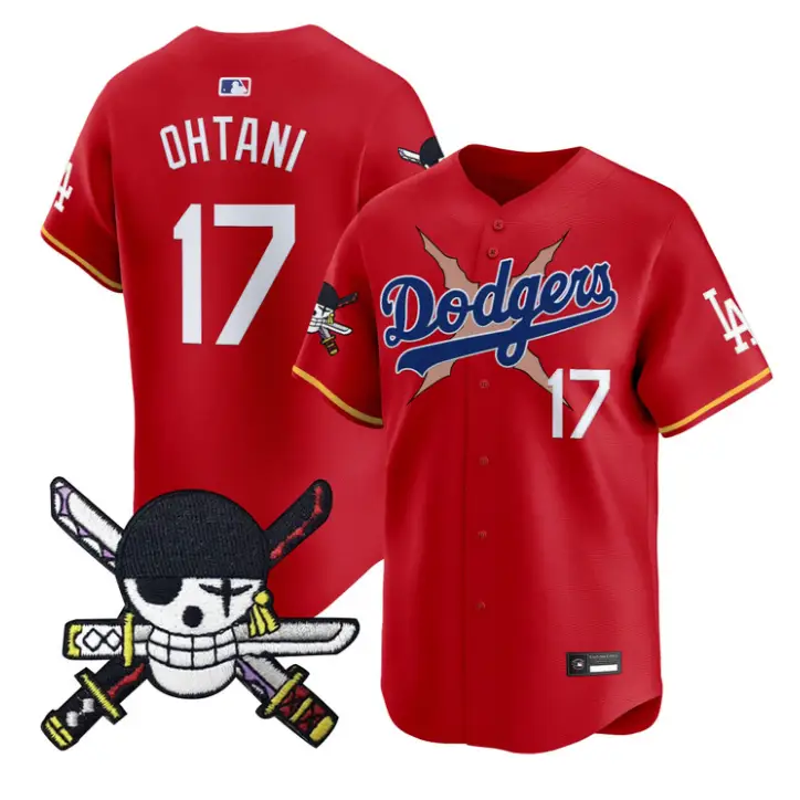 Shohei Ohtani Jersey #17 Dodgers One Piece Zoro Patch Premier Stitched by My Store