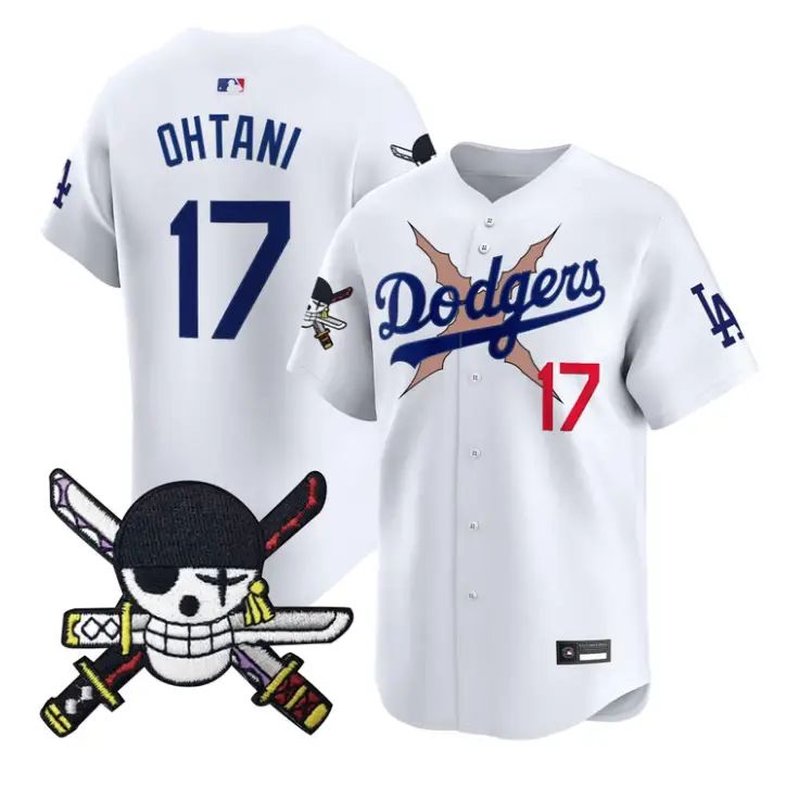Shohei Ohtani Jersey #17 Dodgers One Piece Zoro Patch Premier Stitched by My Store