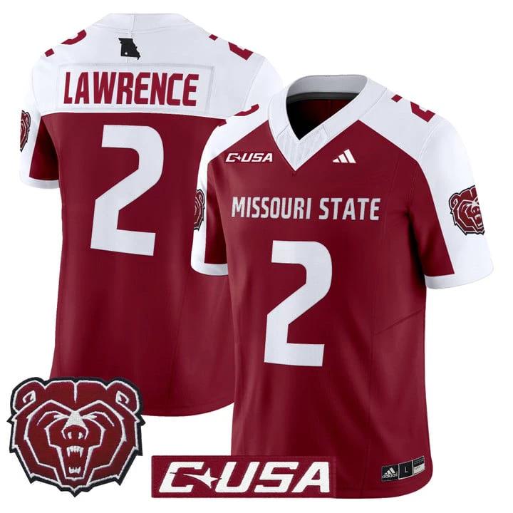 Shomari Lawrence Jersey #2 Missouri State Bears 2025 Limited Stitched by My Store NCAA Football Jerseys