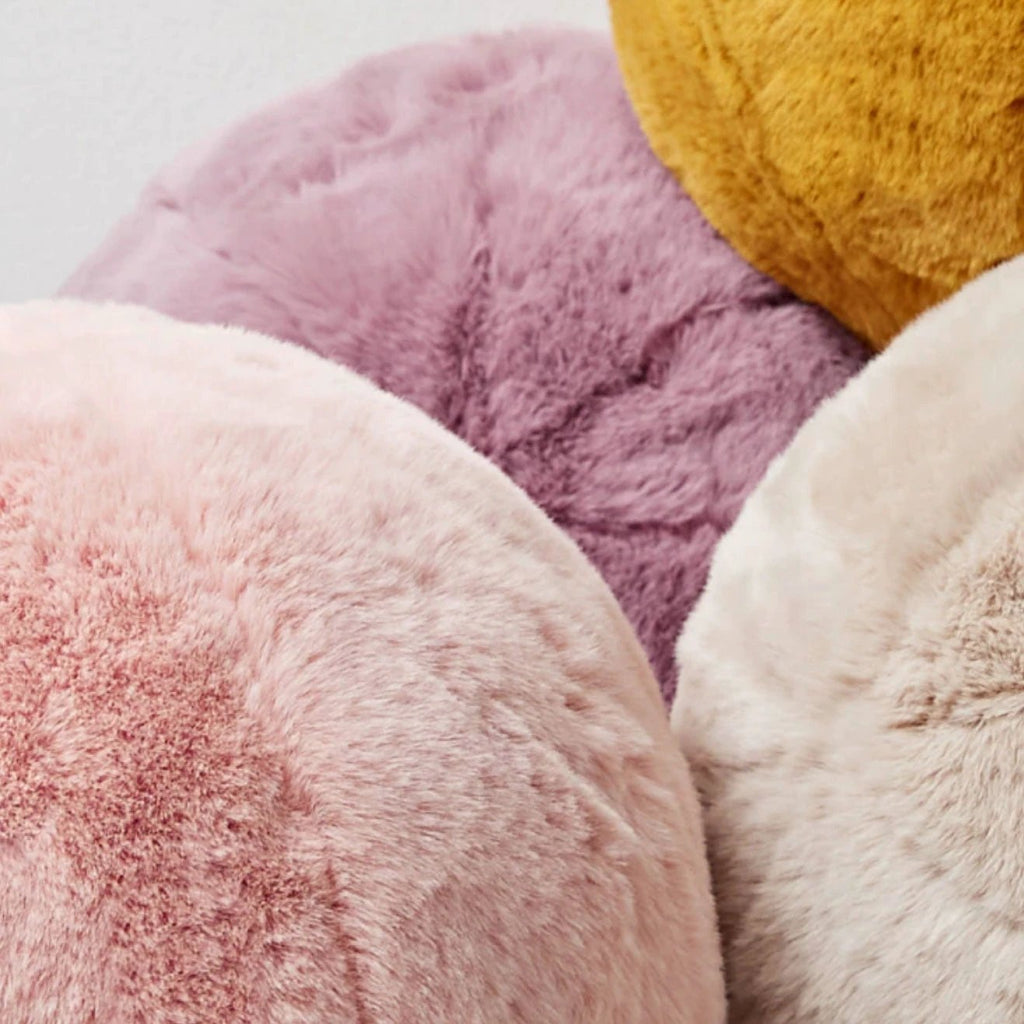 Short Fur Ball Pillow by Bowlift