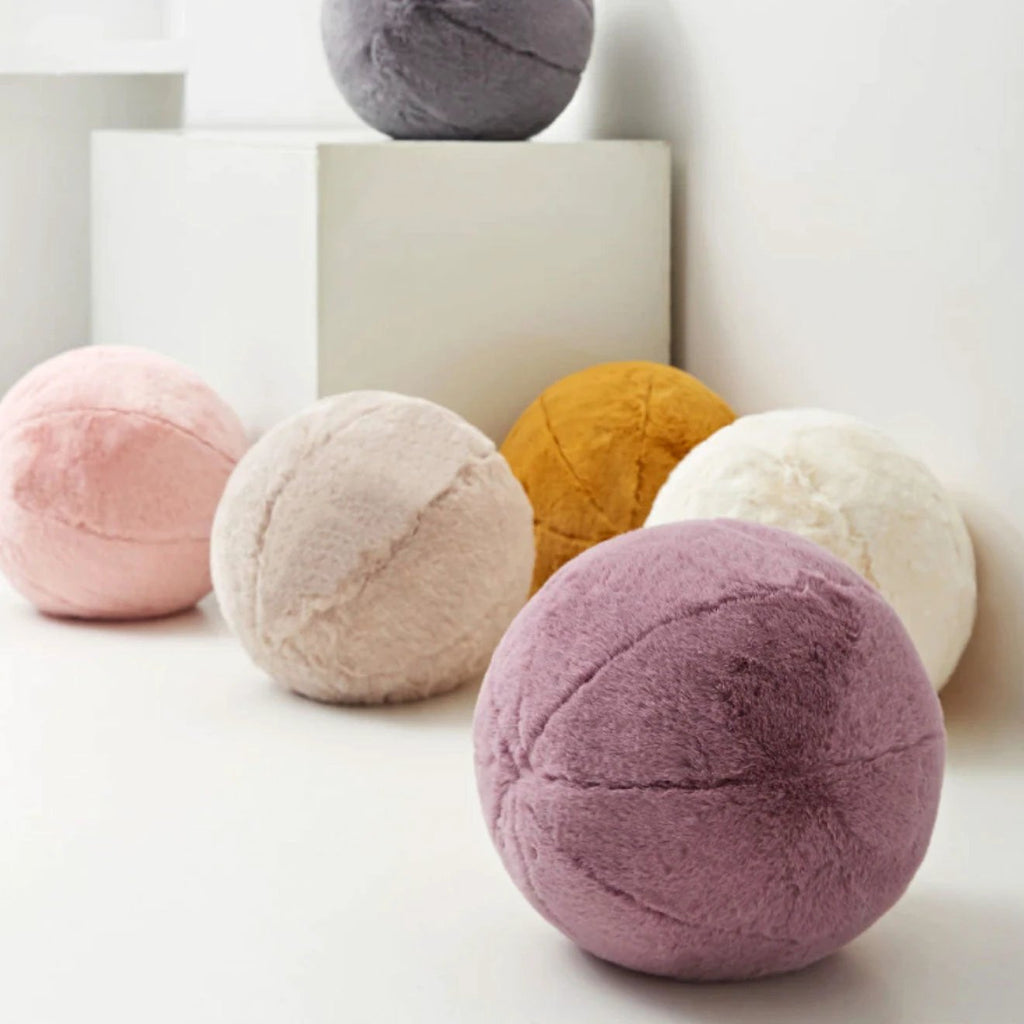 Short Fur Ball Pillow by Bowlift