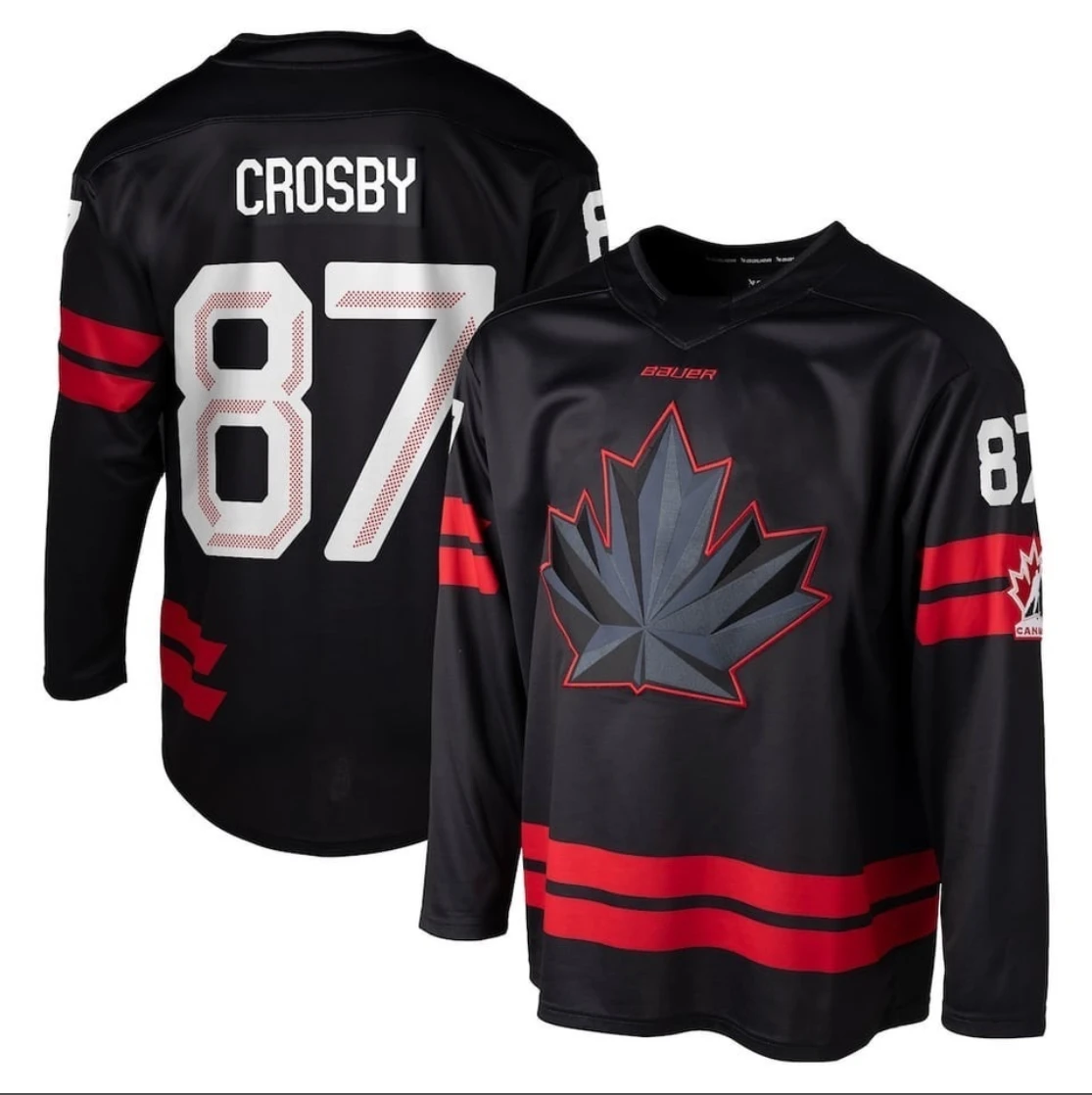 Sidney Crosby Jersey #87 Team Canada Hockey 2026 Winter Olympics Stitched Black by Hockey David