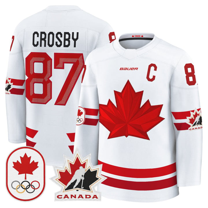 Sidney Crosby Jersey #87 Canada Olympic Premium Hockey 2026 Stitched by Hockey David