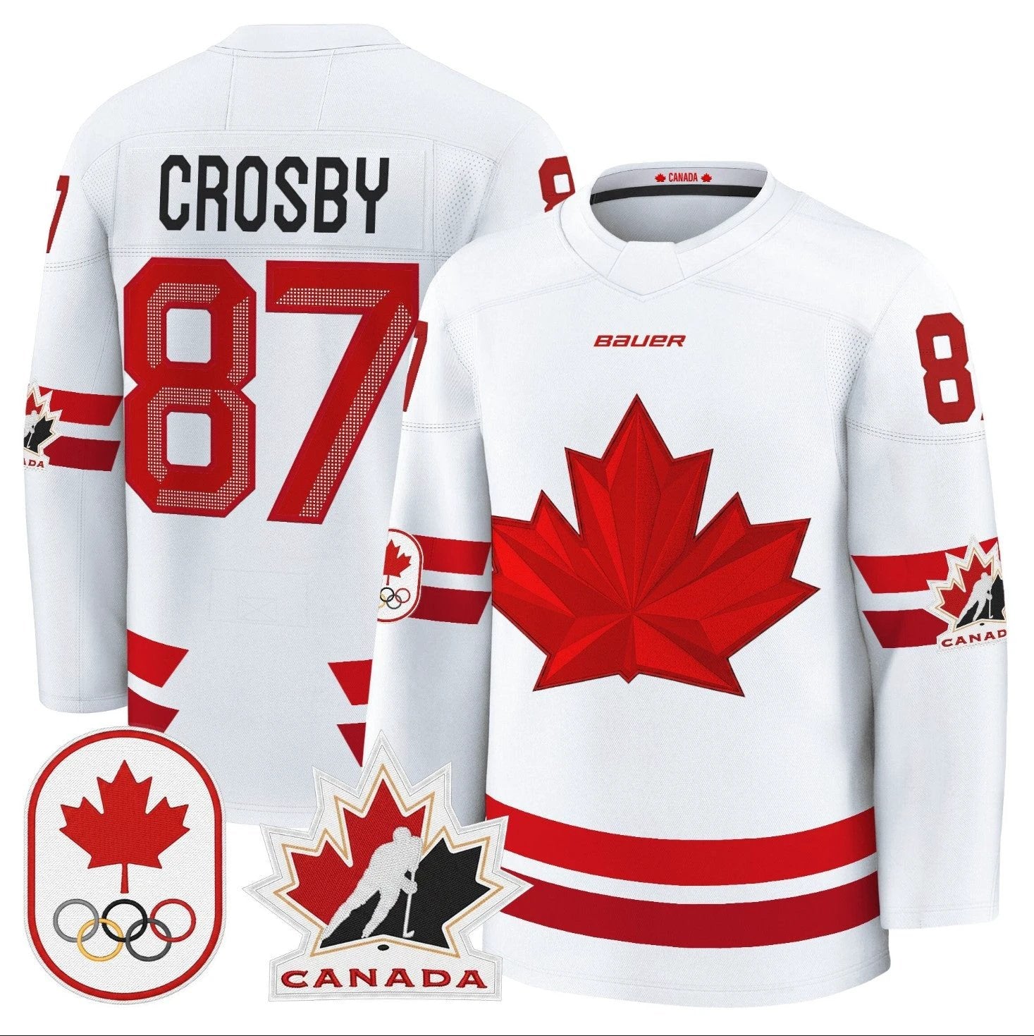 Sidney Crosby Jersey #87 Canada Olympic Premium Hockey Stitched by Hockey David