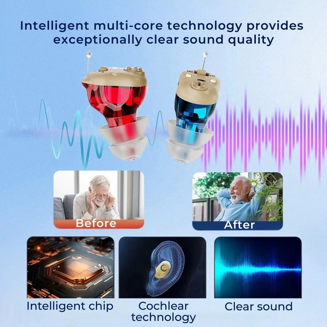 SilentWave | Rechargeable Invisible Hearing Aids Pair - Amplify Sound - Improve Speech Clarity - Discreet Design Bowlift by Bowlift