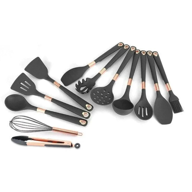 EliteCook - 12-piece gold-coated kitchen utensil set Bowlift by Bowlift
