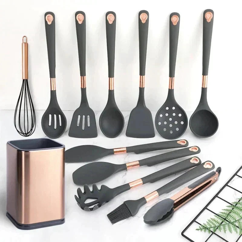EliteCook - 12-piece gold-coated kitchen utensil set Bowlift by Bowlift