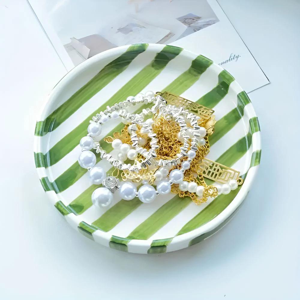 Silva Ceramic Stripe Jewelry Tray by Casa & Beyond