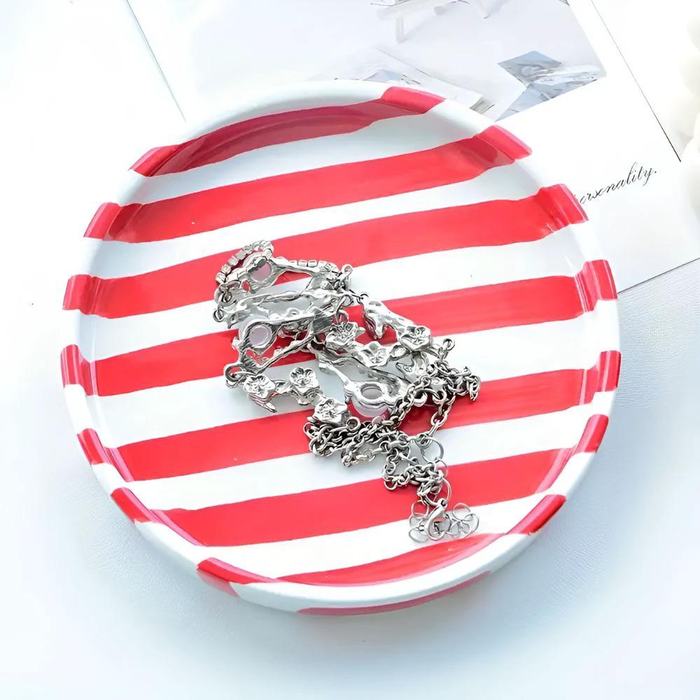 Silva Ceramic Stripe Jewelry Tray by Casa & Beyond