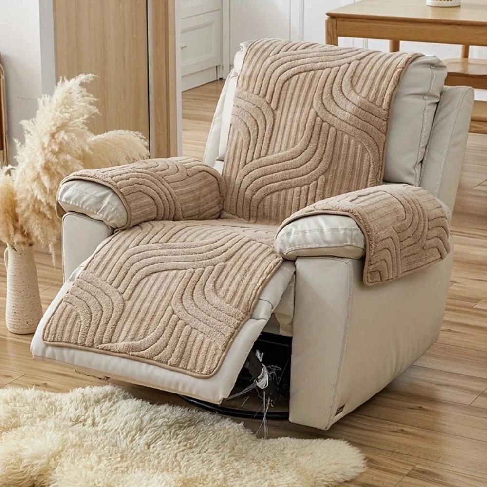 Silven Plush Thickened Anti-Slip Recliner Sofa Cover by Casa & Beyond