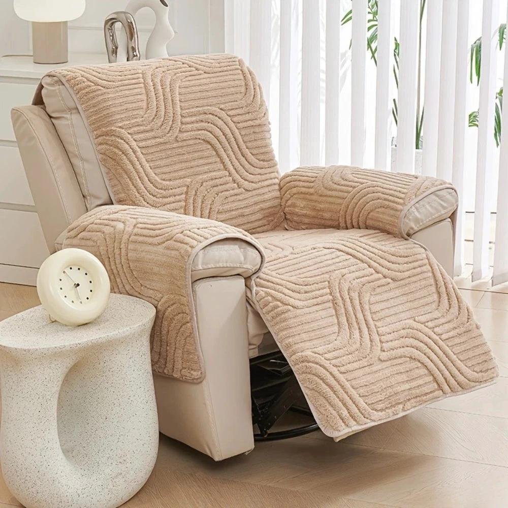 Silven Plush Thickened Anti-Slip Recliner Sofa Cover by Casa & Beyond
