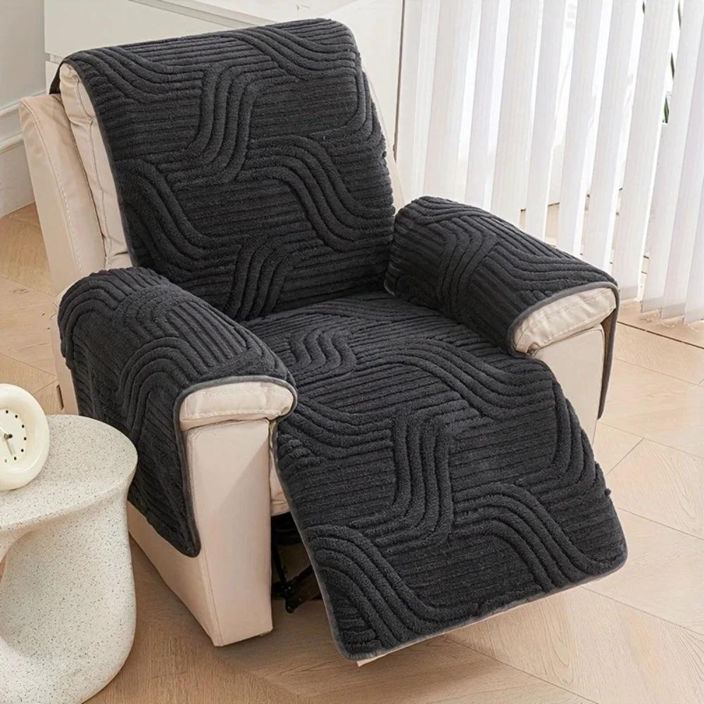 Silven Plush Thickened Anti-Slip Recliner Sofa Cover by Casa & Beyond