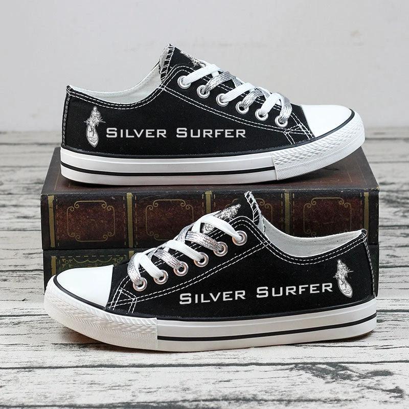 Silver Surfer Low Top Canvas Sport Sneakers Shoes For Men Women Fans by Crocs