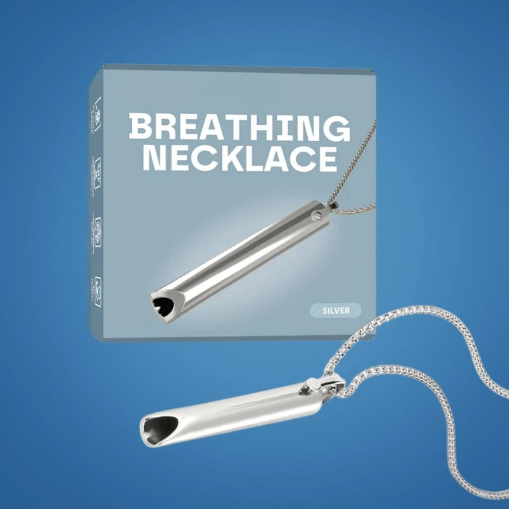 CalmAura | Anxiety Relief Breathing Necklace – Stainless Steel – Stress Reduction – Mindfulness Aid for Adults Bowlift by Bowlift