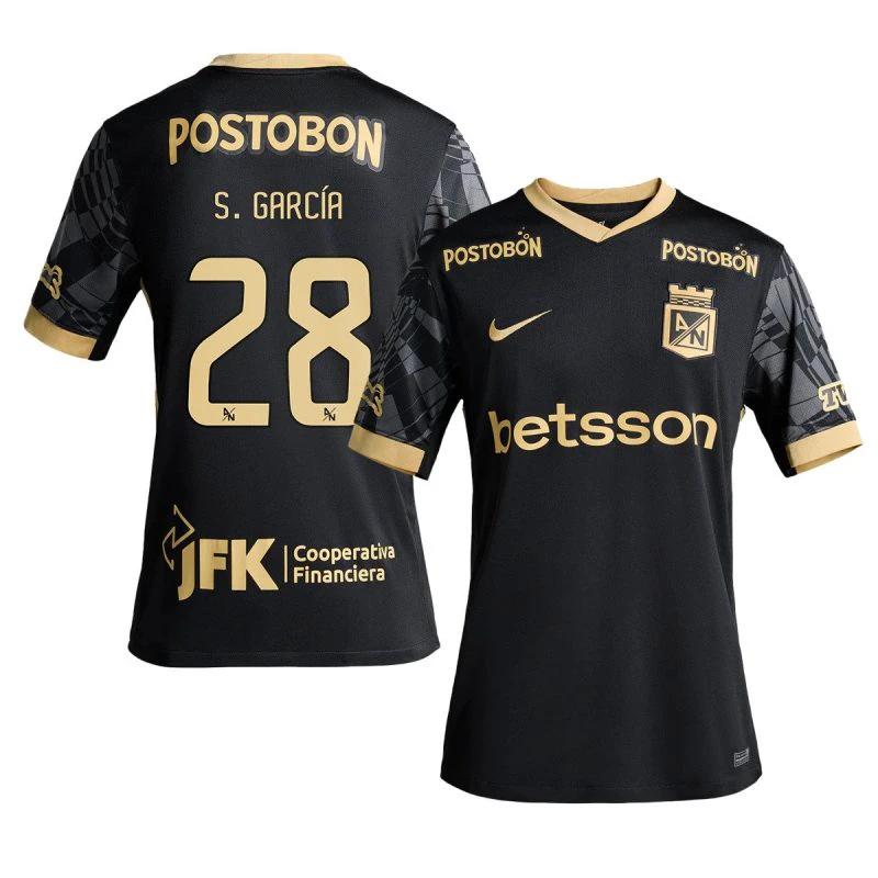 Simón García 28 Atlético Nacional 2025-26 Away Men Jersey – Black by Soccer Jersey