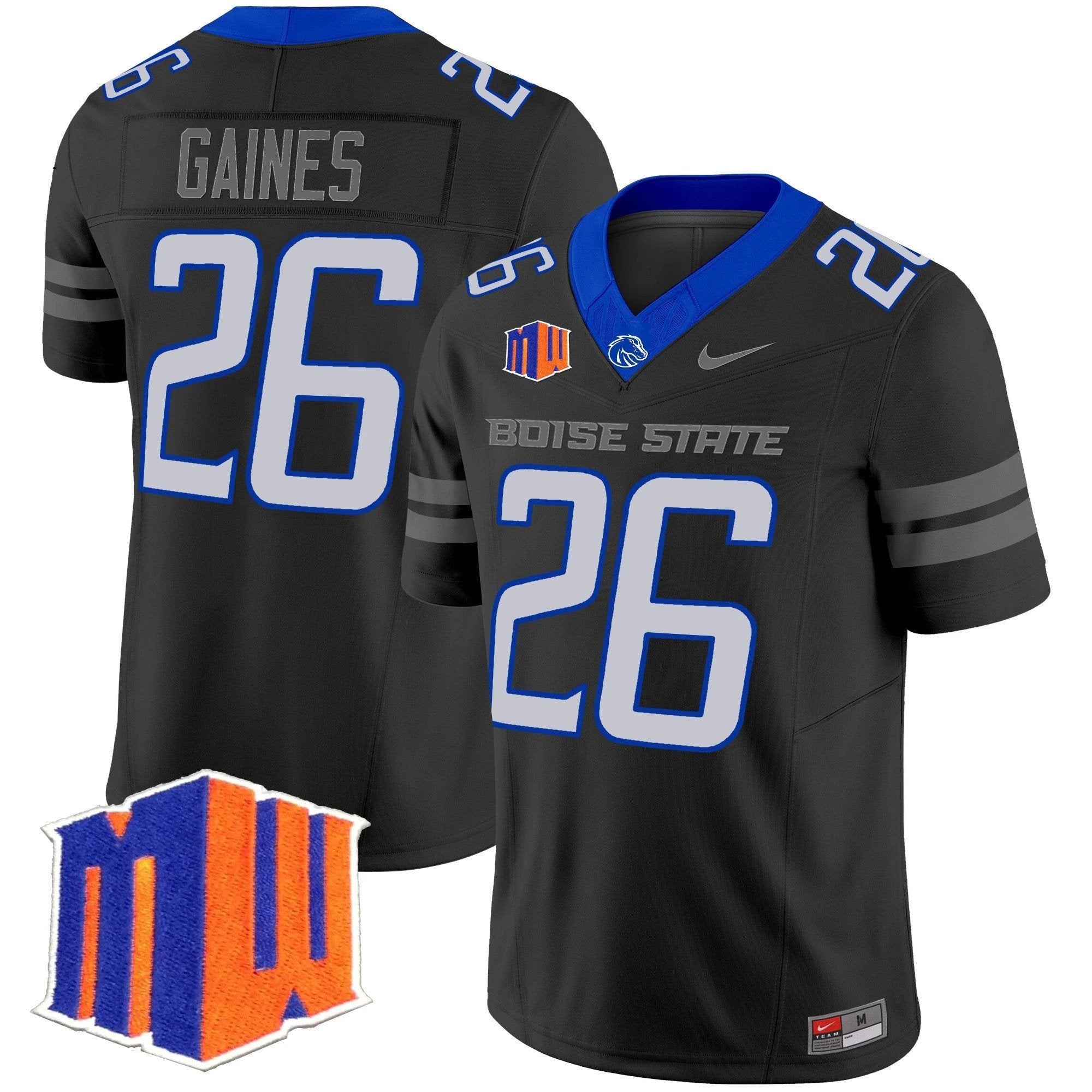 Sire Gaines Jersey #26 Boise State Broncos 2025 Vapor Stitched Black by My Store