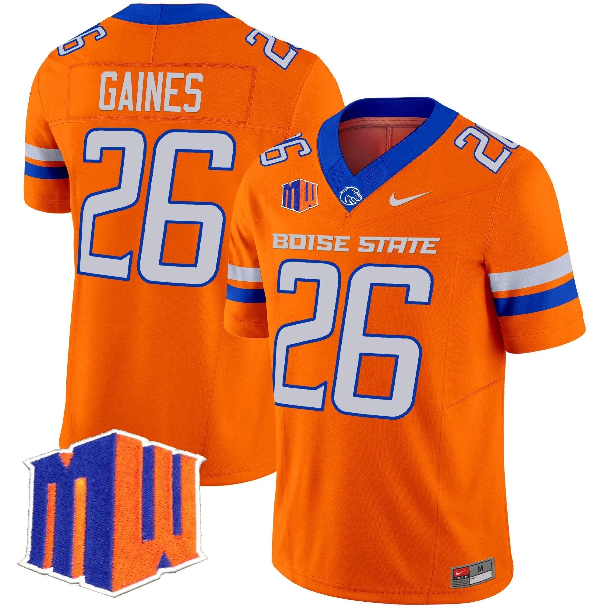 Sire Gaines Jersey #26 Boise State Broncos 2025 Vapor Stitched Orange by My Store