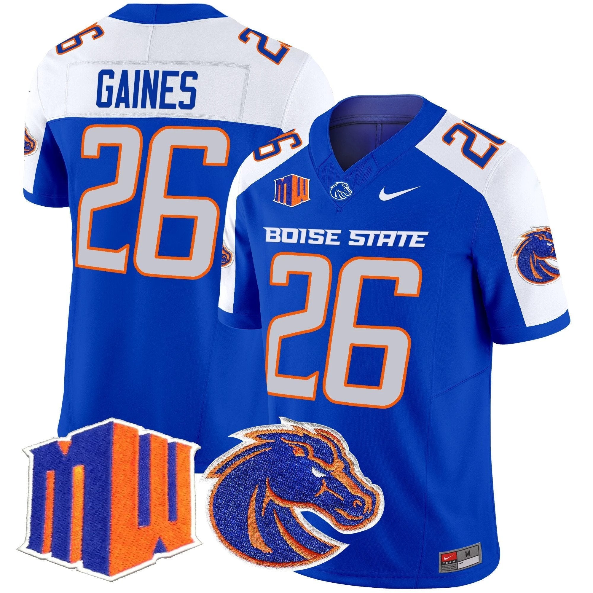 Sire Gaines Jersey #26 Boise State Broncos 2025 Vapor Stitched Royal Alternate by My Store