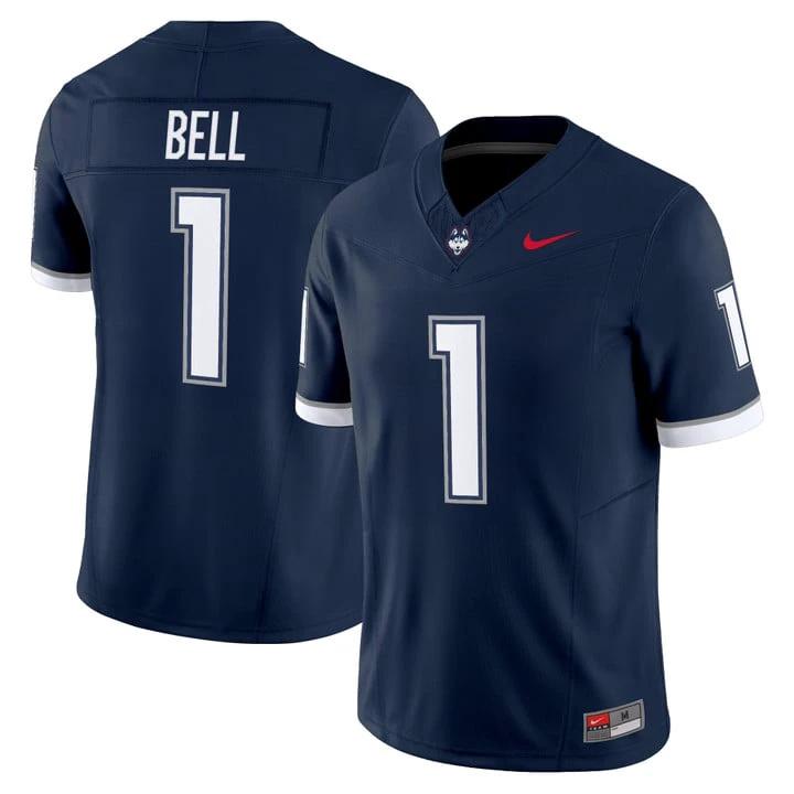 Skyler Bell Jersey #1 UConn Huskies 2025 Vapor Limited Stitched by My Store NCAA Football Jerseys