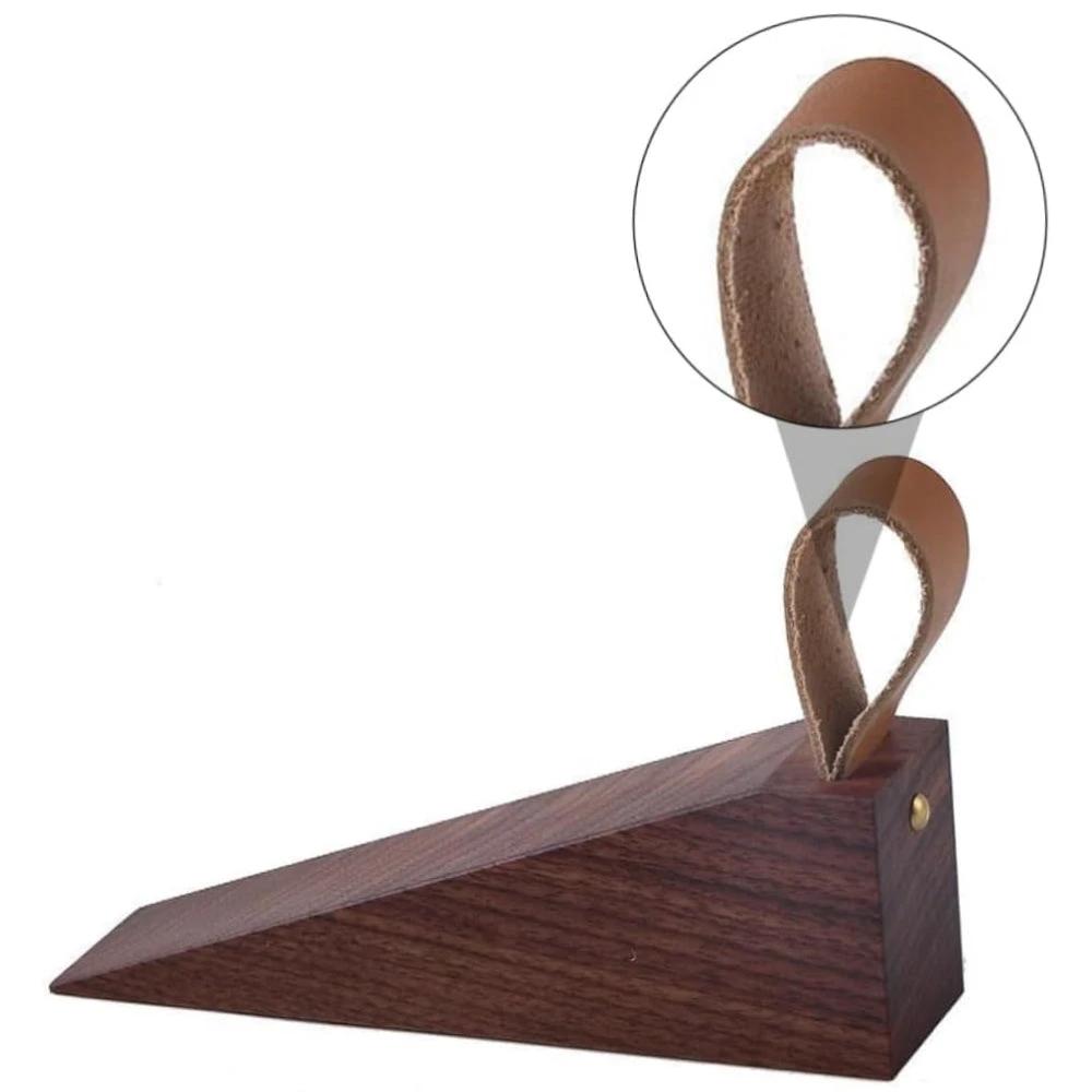 Sleek Wooden Door Stopper by Casa & Beyond.