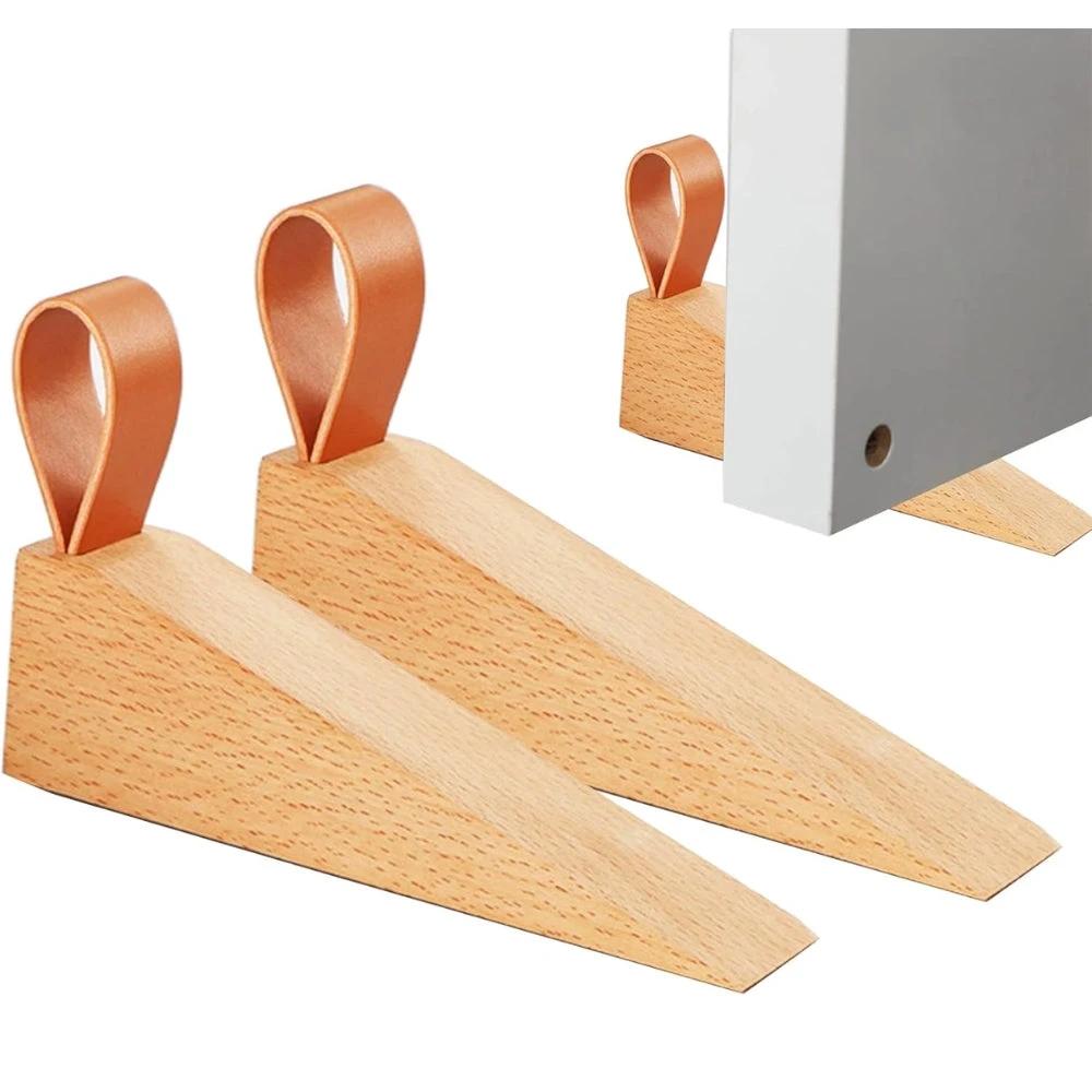 Sleek Wooden Door Stopper by Casa & Beyond.