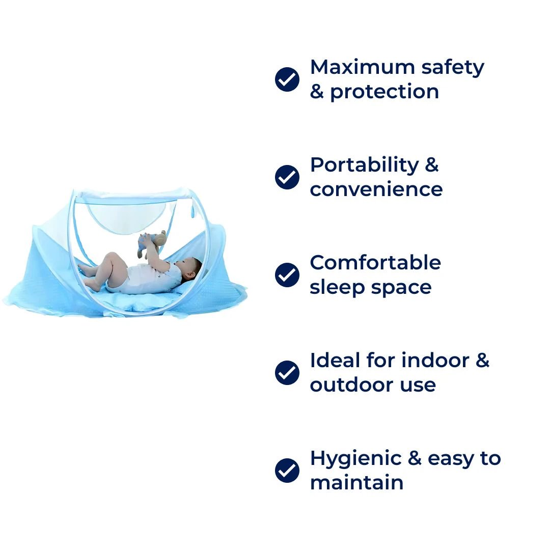 SleepSafe | Baby Travel Bed – Pop-Up Mosquito Net – Breathable Mesh – Infant Outdoor Sleep Bowlift by Bowlift