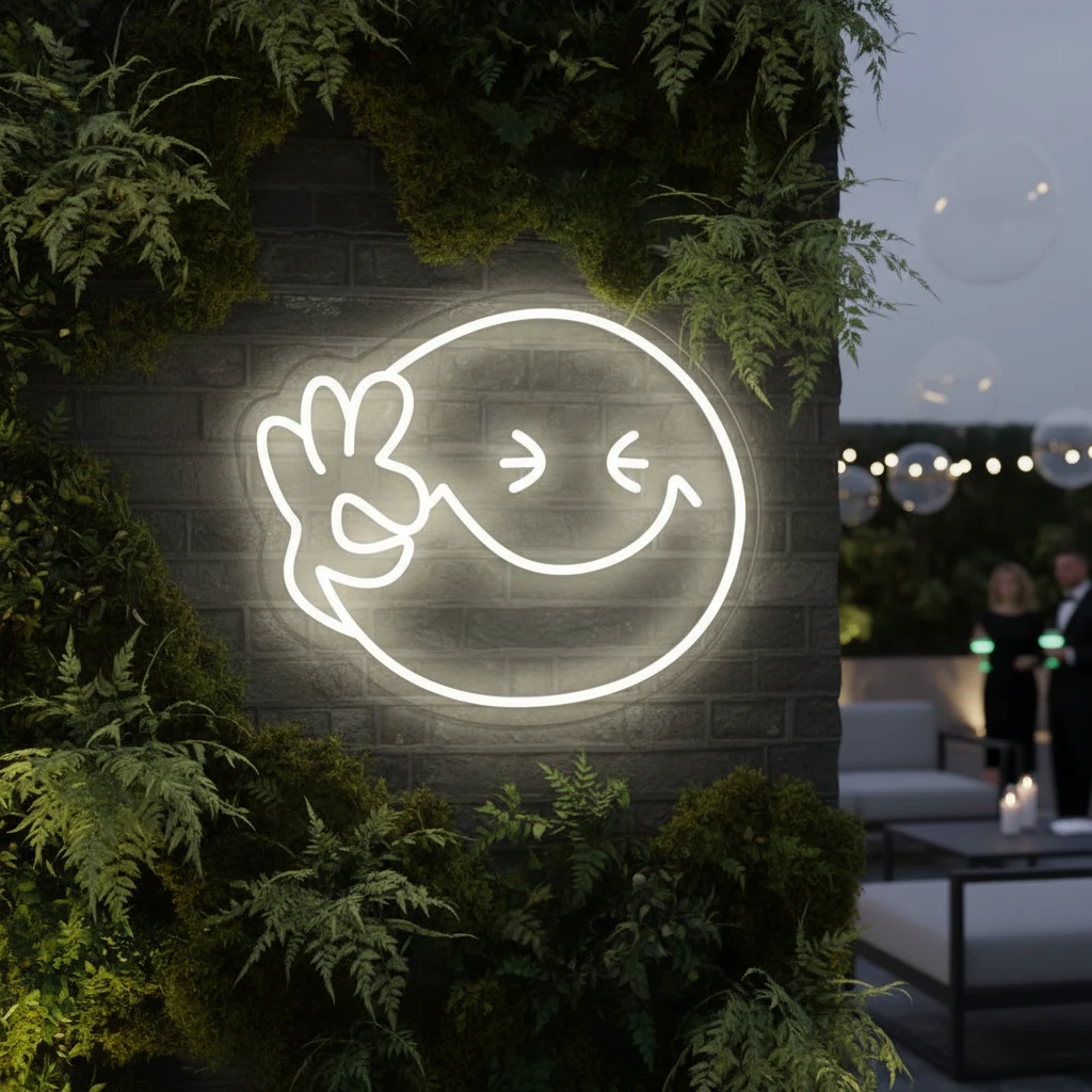 Smiley Face Neon Sign OK Neon Sign Wall Decor Art by Neonchics