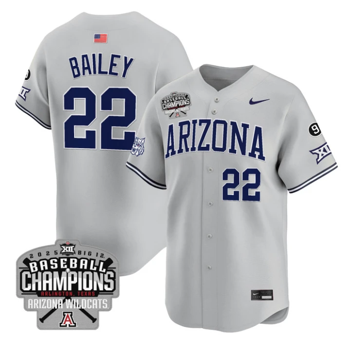 Smith Bailey Jersey #22 Arizona Wildcats 2025 Big 12 Champions Vapor Premier Limited Stitched by My Store