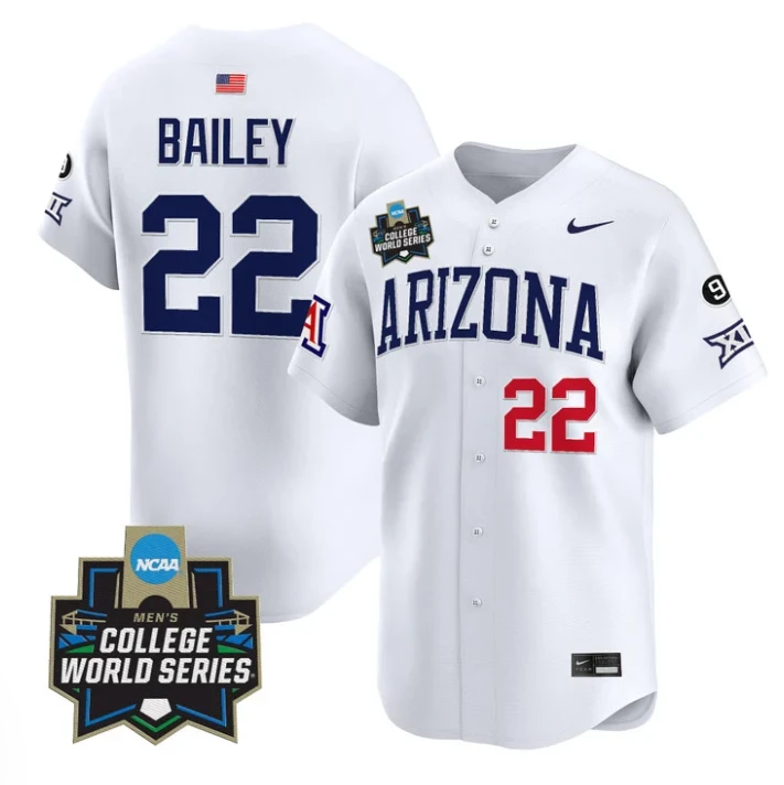 Smith Bailey Jersey #22 Arizona Wildcats 2025 World Series Stitched White by My Store