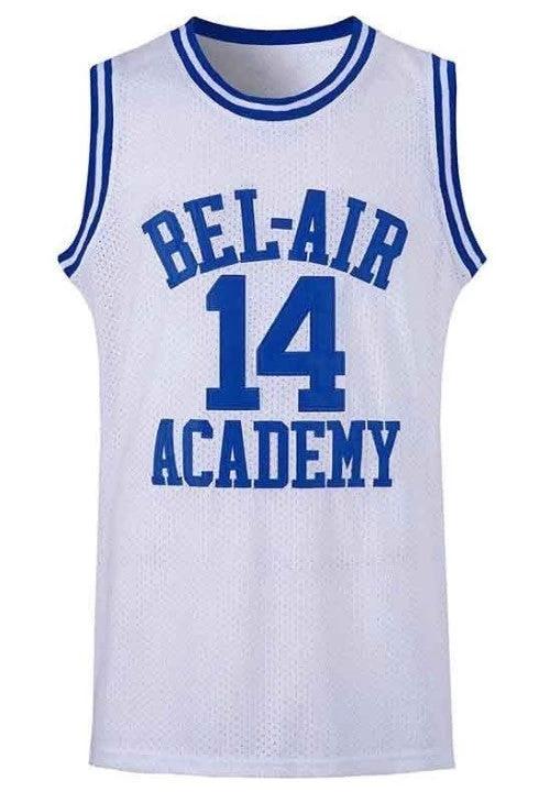 Smith Jersey #14 Bel-Air Academy Basketball Sewn White by My store basketball