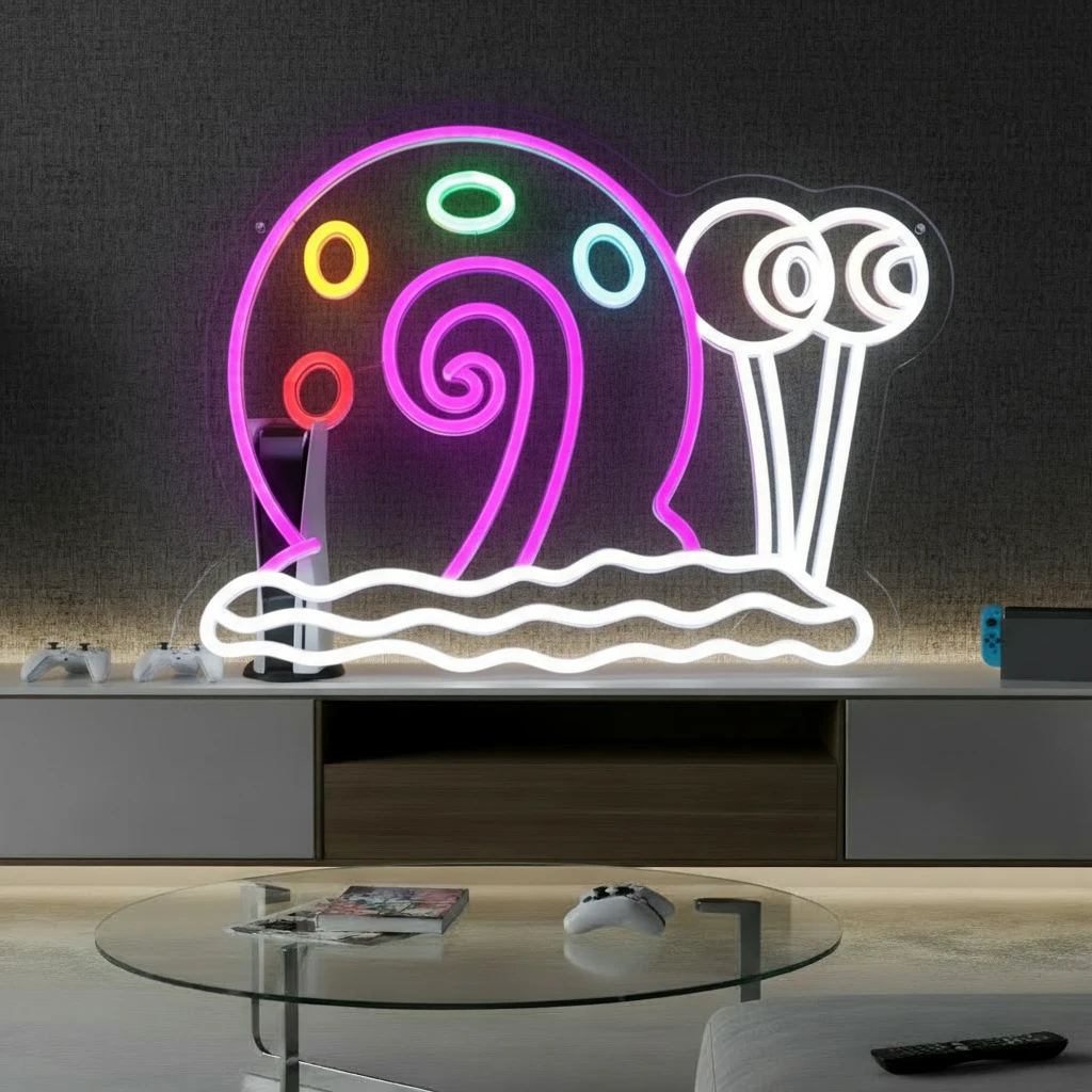 Snail Neon Sign Anime Cartoon Neon Sign Gaming Room Decor by Neonchics