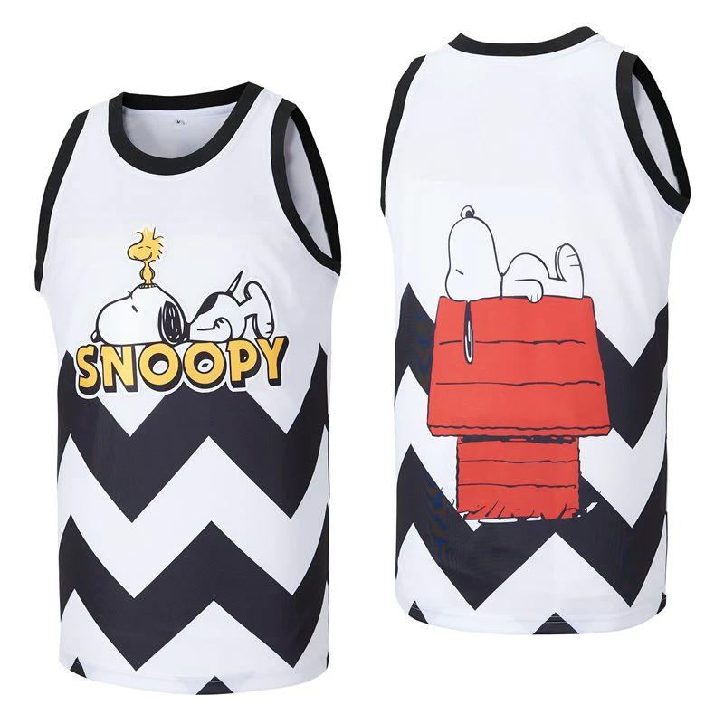 Snoopy Peanuts Gang Movie Basketball Jersey White by My store basketball