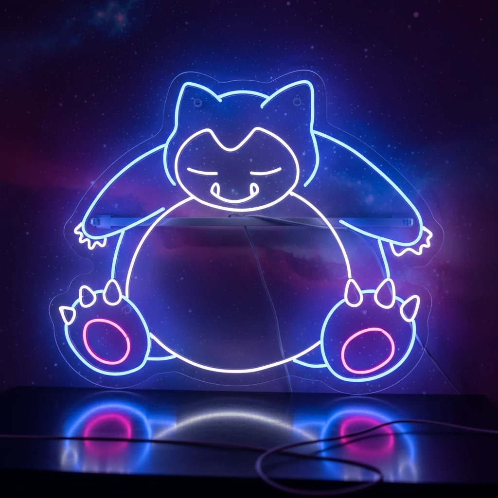 Snorlax Pokemon LED Neon Sign Anime Neon Sign by Neonchics