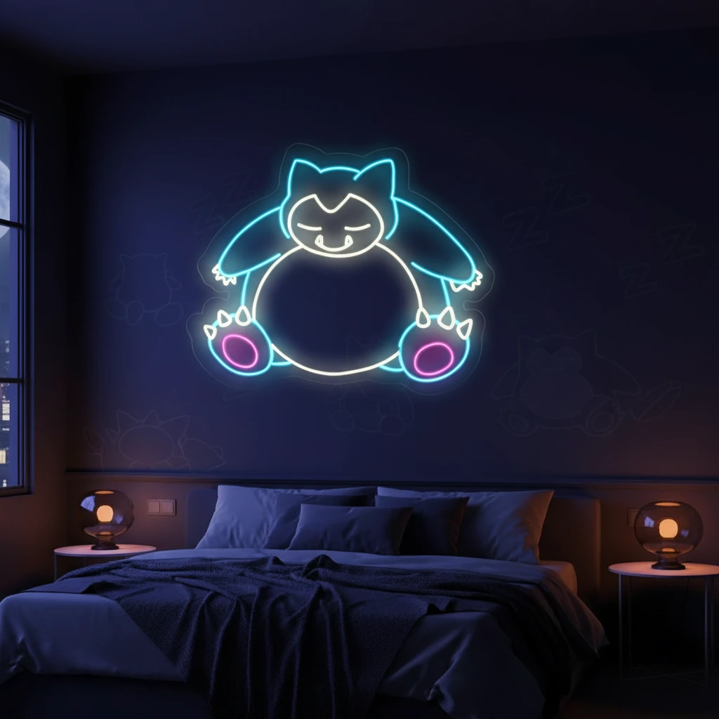 Snorlax Pokemon LED Neon Sign Anime Neon Sign by Neonchics