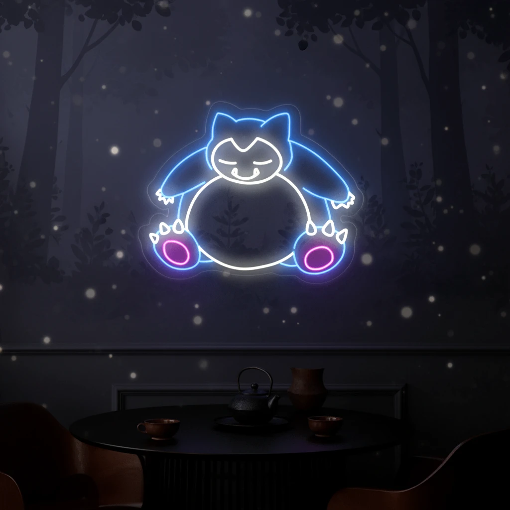 Snorlax Pokemon LED Neon Sign Anime Neon Sign by Neonchics