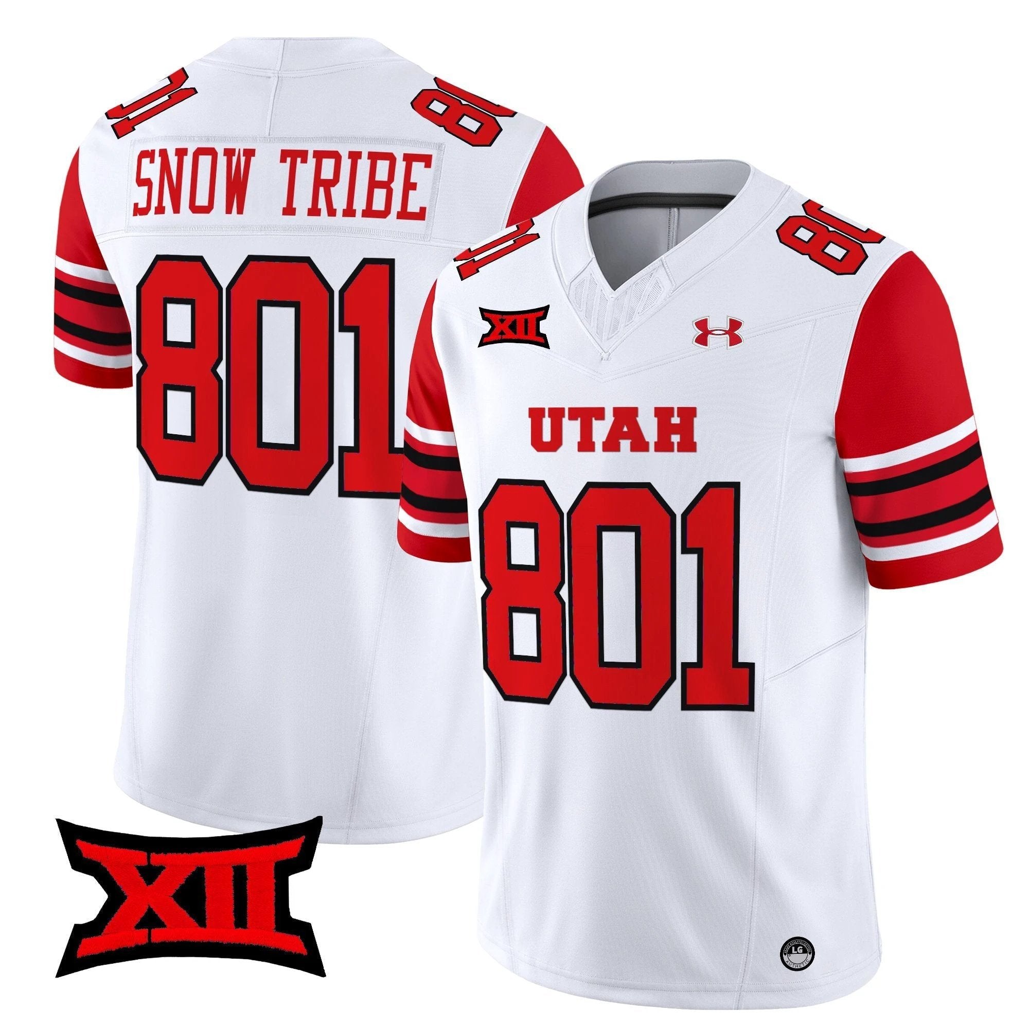 Snow Tribe Jersey #801 Utah Utes 2025 Vapor Limited Stitched White by NCAA Football Jersey