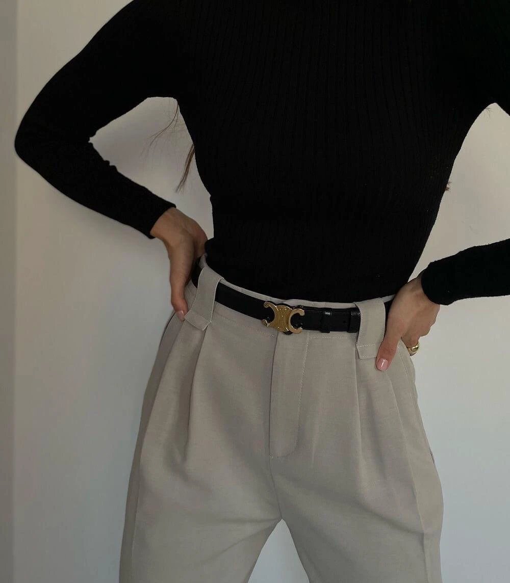 EleganceBelt - Luxury Leather Belt with Gold Details Bowlift by Bowlift