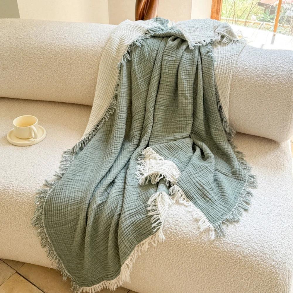 Soft Muslin Breathable Cotton Gauze Blanket by Casa & Beyond