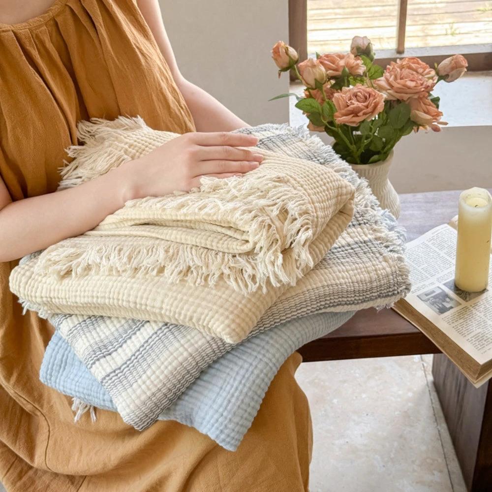 Soft Muslin Breathable Cotton Gauze Blanket by Casa & Beyond