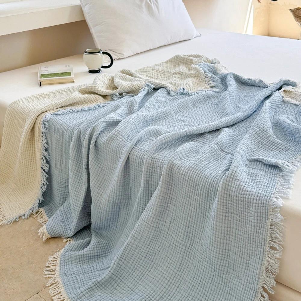 Soft Muslin Breathable Cotton Gauze Blanket by Casa & Beyond