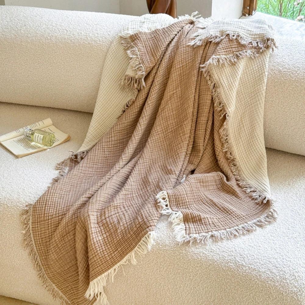 Soft Muslin Breathable Cotton Gauze Blanket by Casa & Beyond